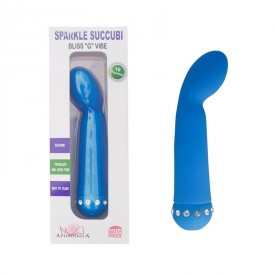 Голубой вибратор SPARKLE SUCCUBI BLISS G VIBE - 14,2 см.