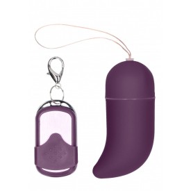 Фиолетовое виброяйцо Medium Wireless Vibrating G-Spot Egg с пультом - 7,5 см.